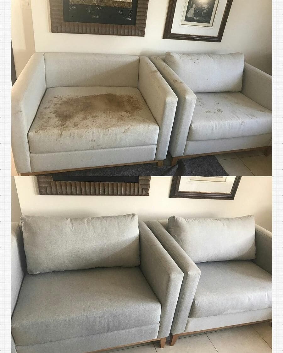 Βιολογικός καθαρισμός σαλονιού Αλεξανδρούπολη - Πριν και μετά τον καθαρισμό επίπλων από την Viper Cleaning. Αφαίρεση λεκέδων και απολύμανση.